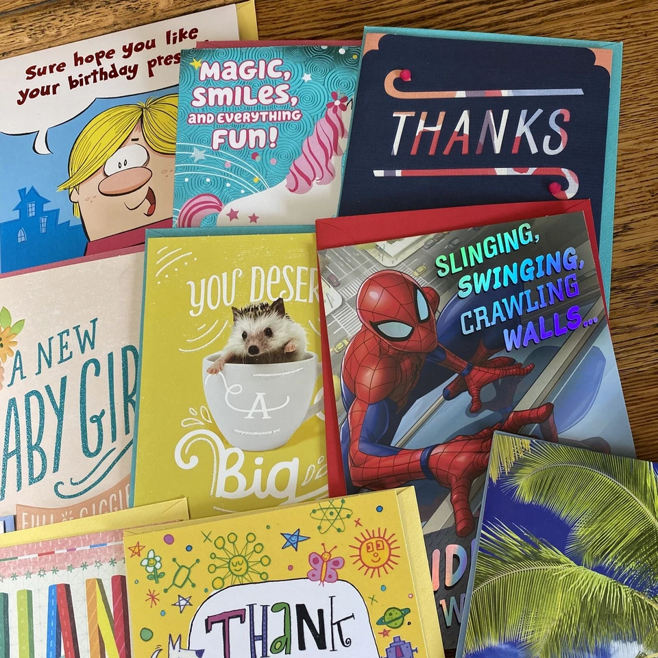 Lote de 25 tarjetas de felicitación surtidas Hallmark para cumpleaños amor y gracias a los niños Foto 4 de 4