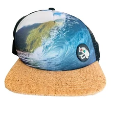 Blue Planet Hat Cap Cork Surf Find Paradise Snap Back Trucker