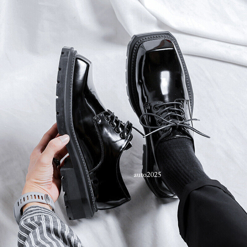 Mens British Square Toe Platform Oxfords Dress Business Lace  display picture 2