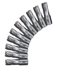 10Pcs 5/8'' HSS Annular Cutter 3/4'' Weldon Shank Magnetic Drill Bit 1'' Depth