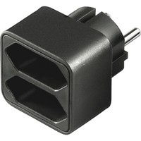 goobay Stromadapter 1X Schutzkontakt > 2X Euro, Steckdosenadapter, Schwarz