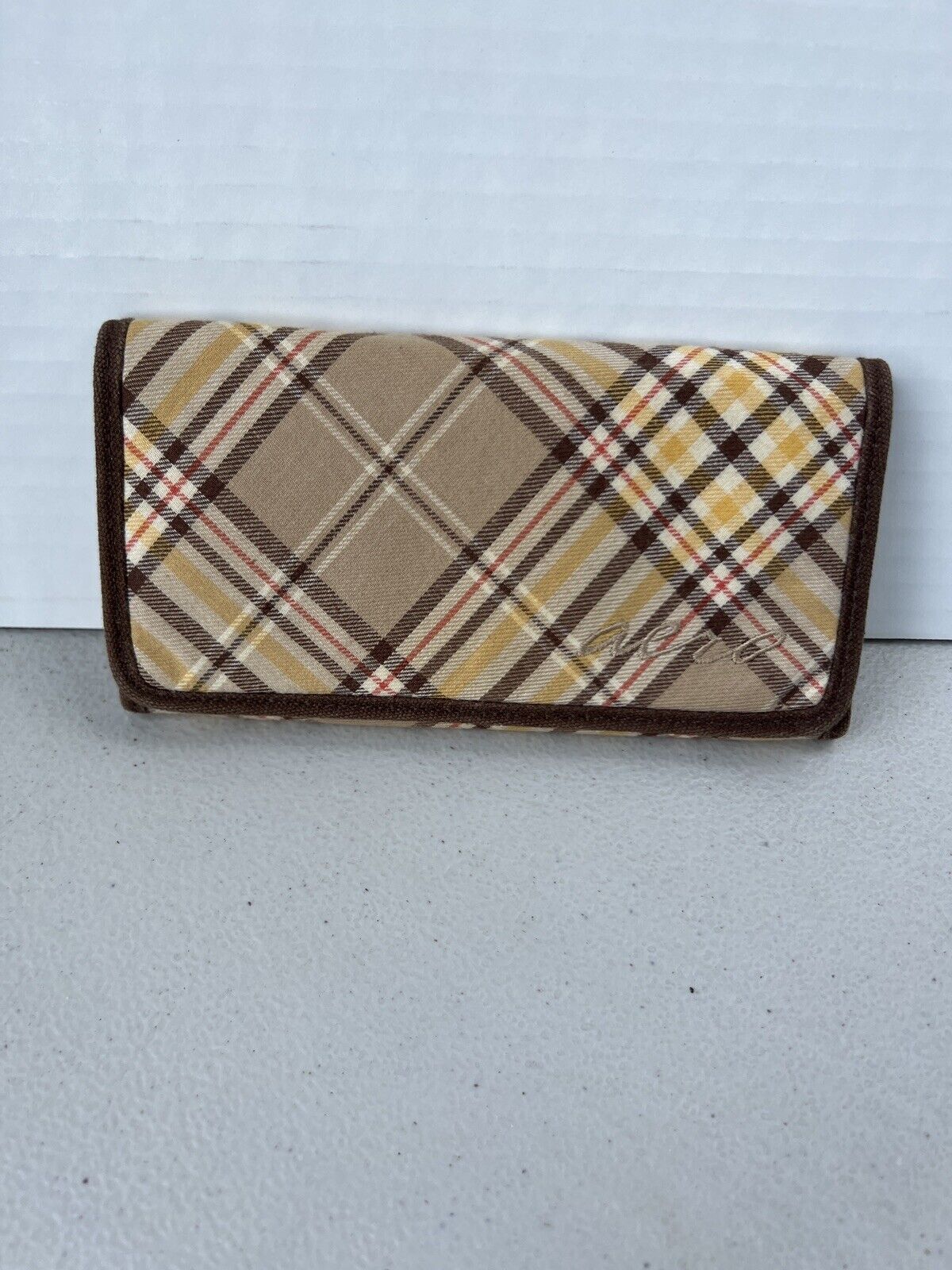 aero wallet Brown And Yellow Cloth Wallet