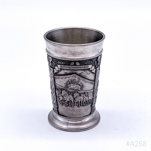 Zinn-Becker Schnapsbecher aus Zinn mit Reliefdekor Original Zinn-Becker | 6cm - Bild 2 von 6