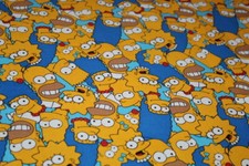 THE SIMPSONS Fabric 100 COTTON Kids TV Show Bart Homer Simpson Full Yard YD