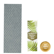 Bamboo Bath Mat Grey Approx. 48 x 16 Inches and Wooden Soap Dish