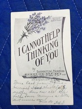 ANTIQUE 1906 STAMPED POSTCARD! INDIANAPOLIS INDIANA THINKING OF YOU BRANNAN