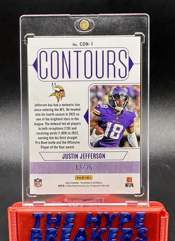 13/25 Justin Jefferson Green Refractor 2023 Phoenix Contours Minnesota Vikings - Image 2 of 2