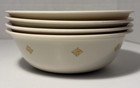 4 Corelle Mirage 6.25” Cereal / Salad Bowls Beige W/Yellow Diamond Pattern Nice — photo 7