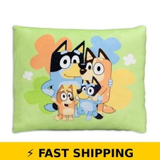 Bluey and Family Squishy Toddler Pillow, 12"x15", Green