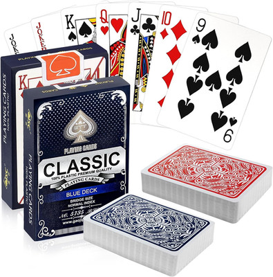 Wasserdichte Spielkarten Kunststoff 2 Decks für Poker Blackjack Bridge