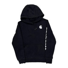 Relaxed Fit Carhartt Spellout Hoodie - Small Black Cotton