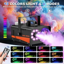 Fog Machine,Smoke Machine with Disco Ball Lights,600W and 4000CFM with 13 Colors
