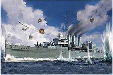 Trumpeter HMS Cornwall British Heavy Cruiser - Plastic Model Military Ship Kit