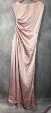 Shein Maxi Dress Womens Small Pink Satin Side Ruched Detail Sleeveless Pullover