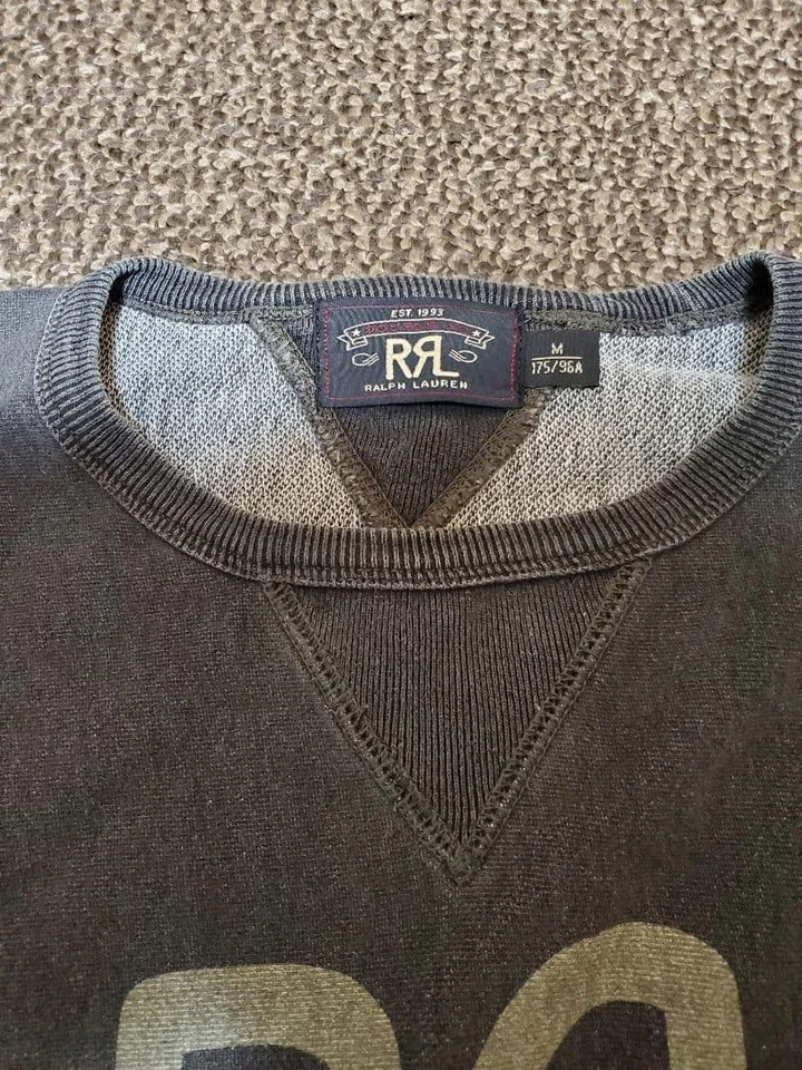 Sudadera RRL Doble Logo RL - Mediana, Elegante y Cómoda Ropa Informal Gris Foto 3 de 4