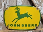 VINTAGE JOHN DEERE PORCELAIN SIGN 12" OLD 1962 TRACTOR FARMING FARM EQUIPMENT