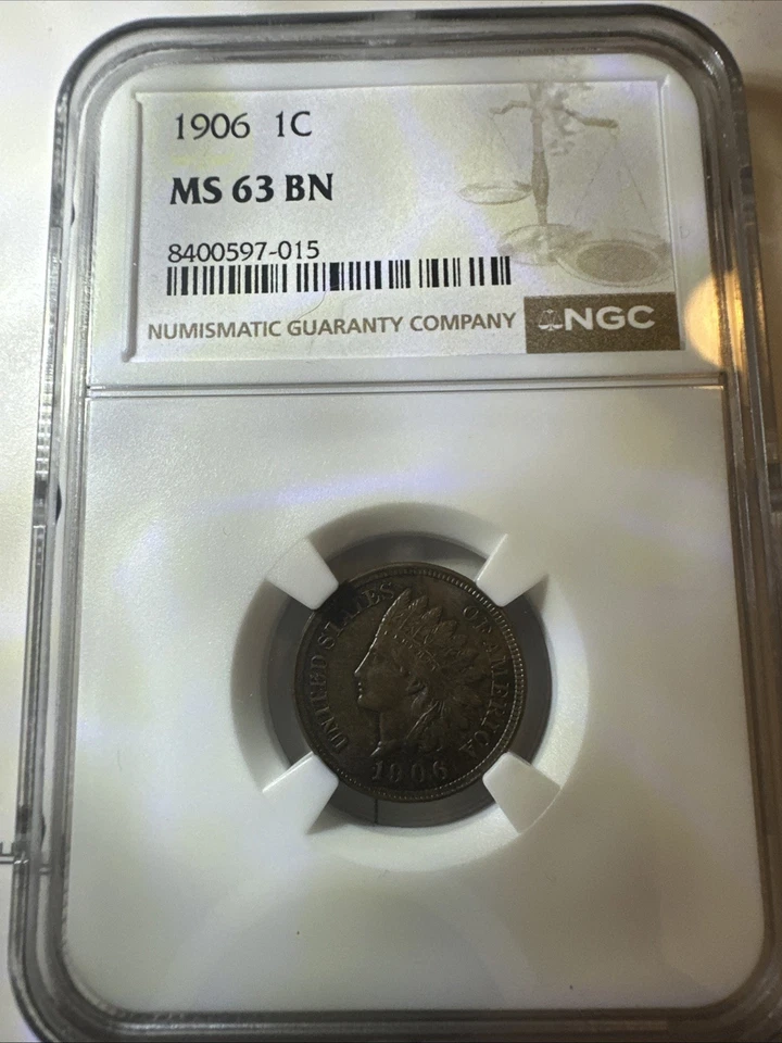 NGC MS-63 BN 1906 Indian Head Cent, Lovely, Wood-Grain Toned specimen. - Image 3 of 4