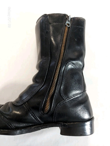 Hondaline Men's Vintage Black Motorcycle Boots, Size 7 - Picture 4 of 24