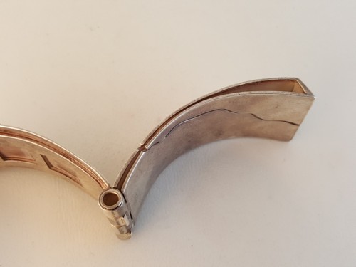 Bracciale bracciale vintage artigianale artigianale argento sterling studio modernista - Foto 16 di 18
