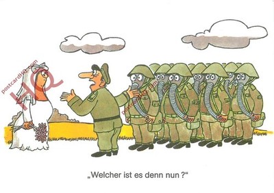 Ansichtskarte:;Deutscher Militärhumor, Welcher Ist Es Denn Nun