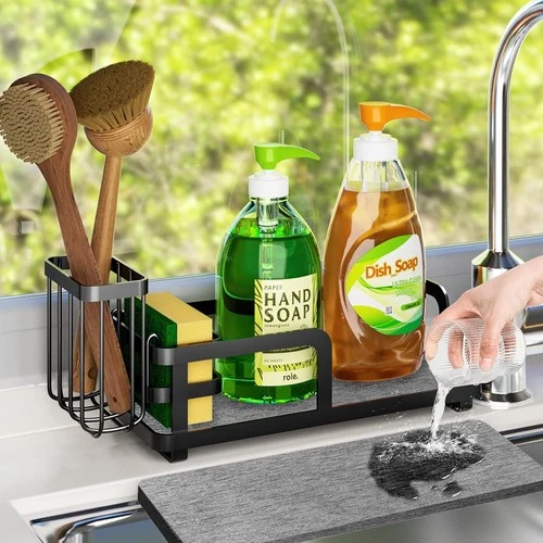 Kitchen Sink Caddy Organizer for Instant Dry, Rustproof Sponge Holder & Dish Soa - Picture 1 of 6