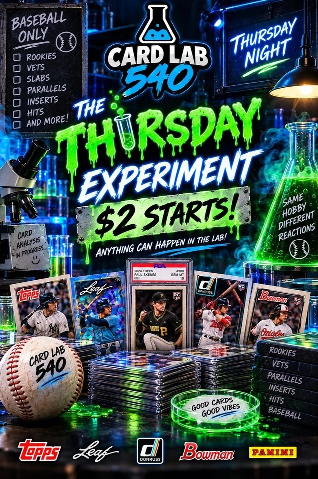 CARD LAB 🧪 THURSDAY EXPERIMENT | $2 STARTS | Baseball Singles