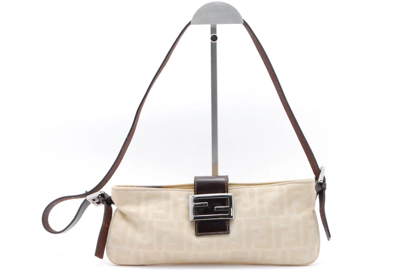 Fendi — FENDI Zucca Mamma Handbag Beige Canvas