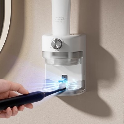 Toothpaste Squeezer, Bathroom Wall Mounted Toothpaste Dispenser with Adjustab...