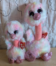 NWT TY Beanie Boos AVERY the Pink Ostrich Med 9" Small 6" Lot of 2 Easter Basket