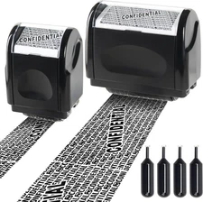 Identity Theft Protection Roller Stamp with Refills, 2 Pack Confidential
