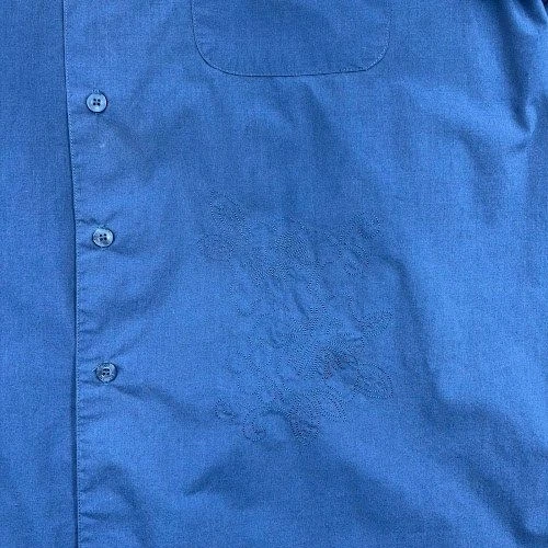 Camisa bordada con botones Lacoste para hombre L azul manga corta logotipo de cocodrilo Foto 4 de 4