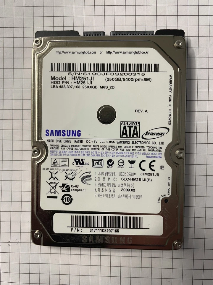 Samsung HM251JI 250GB 2.5" SATA I Spinpoint HDD