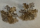 Sarah Coventry "Garland"  Silver Gold Tone Leaves Pin & Clip Earrings Set 1968 — photo 2