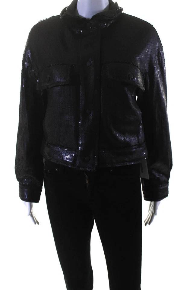Chaqueta con botones y lentejuelas negra talla pequeña de Zara Collection Trf para mujer Foto 2 de 4