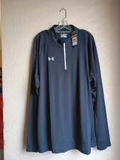 Under Armour Men's Heatgear Quarter Zip Lightweight Pullover Black 3X