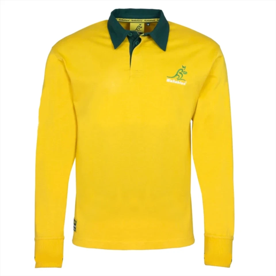 FANATICS Camisa Australia Rugby Niño Amarillo Manga Larga Top - Nueva