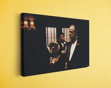 The Don Canvas Wall Art - Italian Mafia Boss Portrait for Man Cave Decor