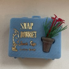 Vintage 1960's Snap Bonnet Rain Hat Mini Plastic Travel Case Zaberers AC NJ