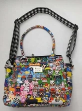 Used Tokidoki x JuJuBe Sushi Cars Be Sassy Tote Bag w/JuJuBe Gingham strap
