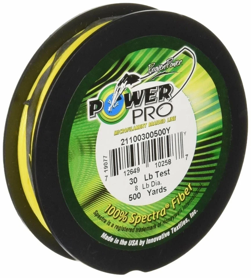 Fil De Pêche Tressé Power Pro Spectra, Jaune Fluo, 300YD/10LB - Photo 2/4