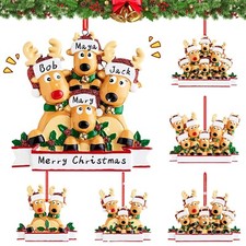 Personalized Reindeer Christmas Ornaments 2024, DIY Family Christmas Elk Deer...
