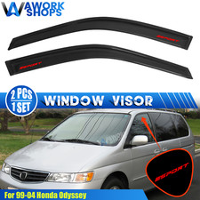 Fits 99-04 Honda Odyssey Window Visors Vent Rain Guard Deflector W Red Sport Fits 99-04 Honda Odyssey Window Visors Vent Rain Guard Deflector W Red Sport