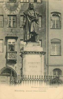 Postcard Germany Nuremberg Albert Durer Statue Unposted Undivided C. 1906