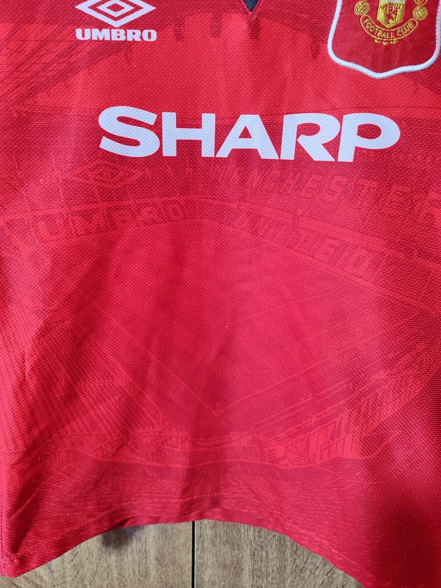 Maillot Domicile Manchester United 1994-1996 Umbro - Taille XL Adulte - Occasion En Très Bon état