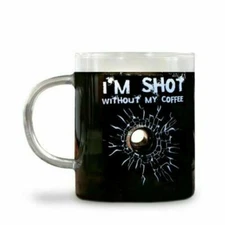 (NEW) Big Mouth Toys I'm Shot Without My Coffee Glass Mug