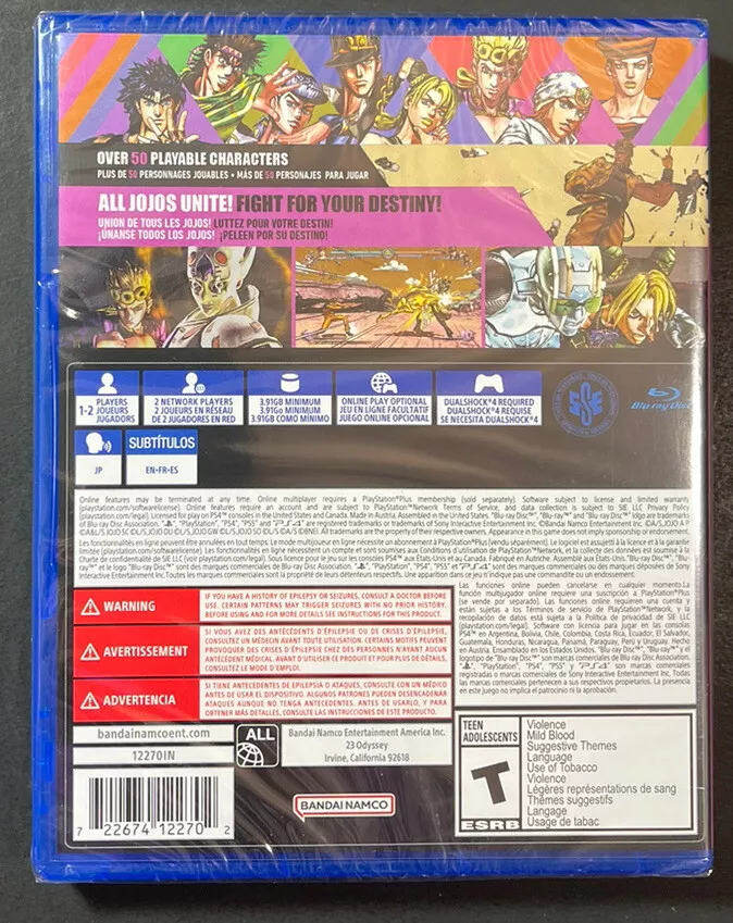 Jojo's Bizarre Adventure All Star Battle R PS4 New Sealed Jojos PlayStaion 4