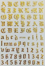 Art Latin Roman Letter Nail Sticker Old English Letter Number Nail Decals