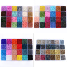 24 Colours 2mm  Glass Embroidery and Jewellery Beads Boxes Set 15g per Colour