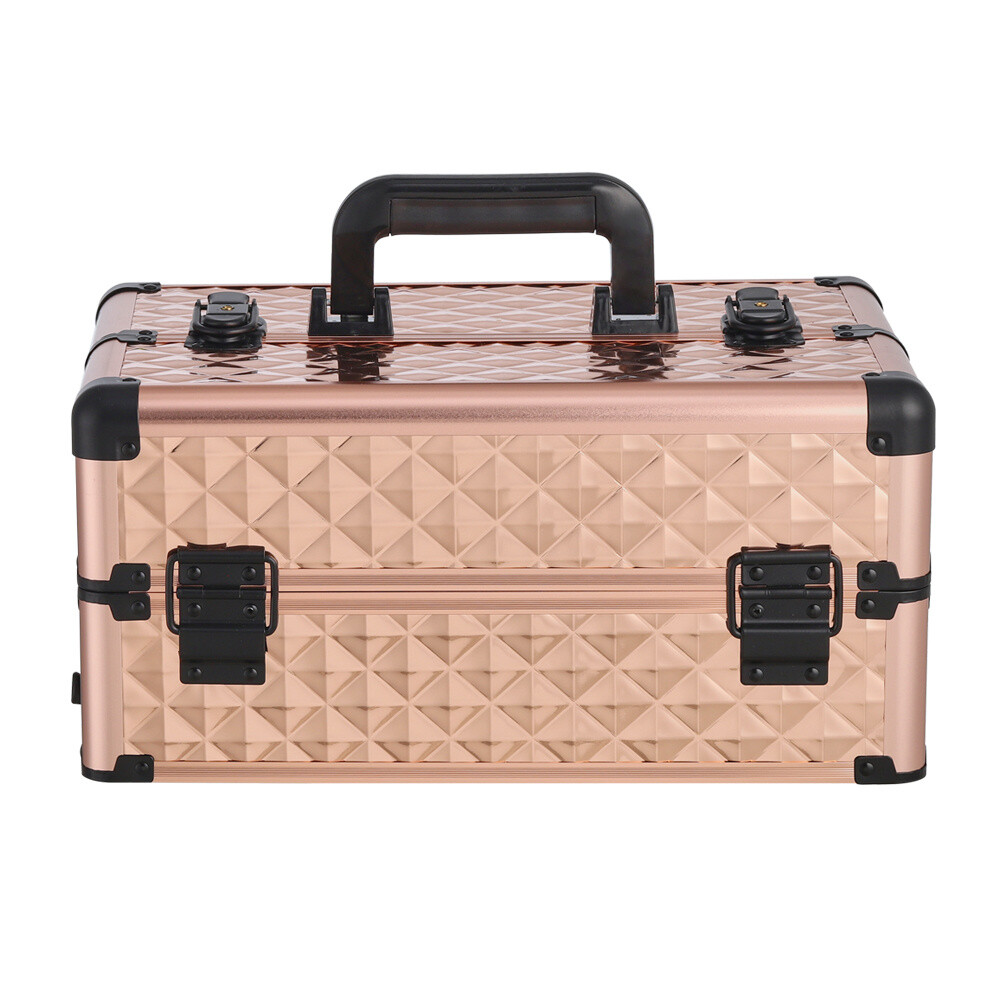 Large Makeup Trolley Case on Wheels Beauty Vanity Case Box Hairdressing