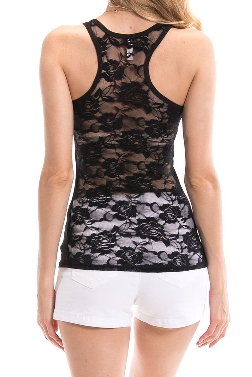 NEW SEXY Lace Racerback Ribbed Solid Tank Top Cami NEW SEXY Lace Racerback Ribbed Solid Tank Top Cami